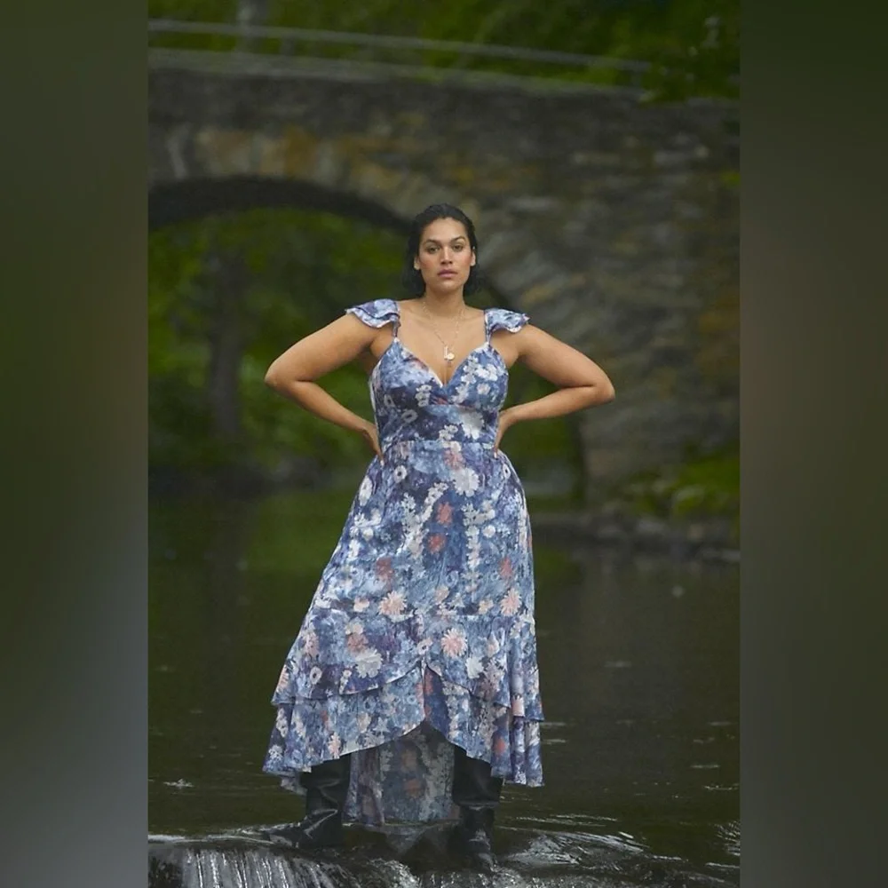 NWT HUTCH Anthropologie Ruffled Midi Dress - Picture 11 of 12